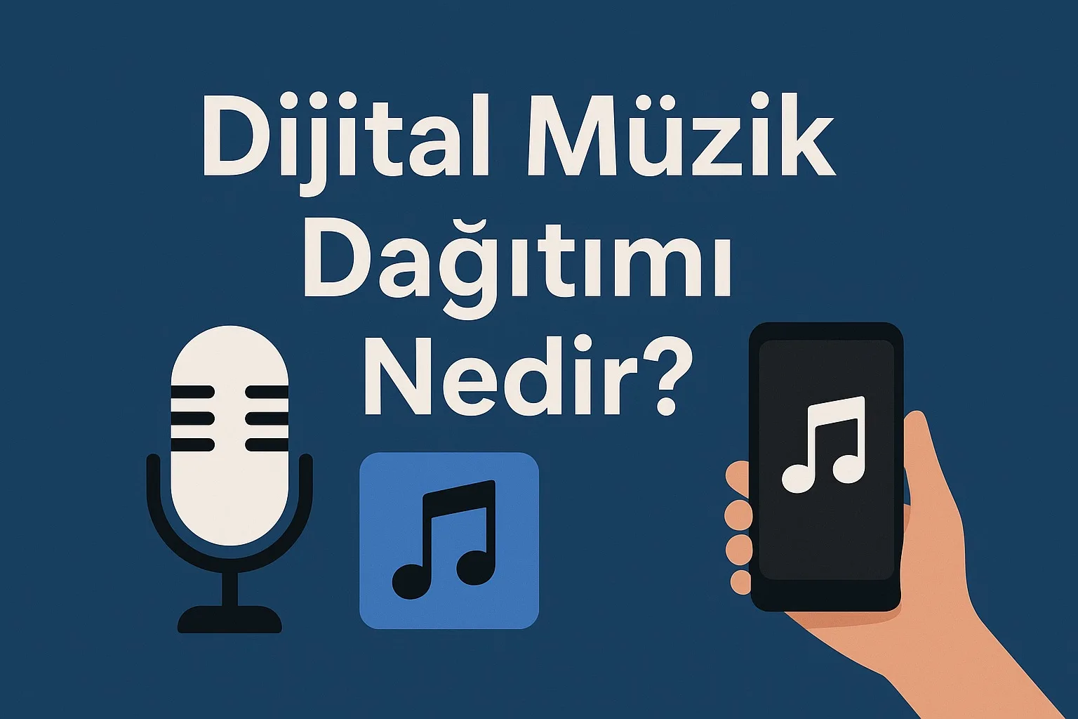 Dijital müzik dağıtımı sürecini anlatan kapak görseli